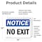 Signmission No Exit, 14 in W x Rectangle, Vinyl Decal OS-2PACK-NS-D-1014-L-14530 - alternate 5